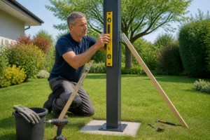 comment sceller un poteau de portail