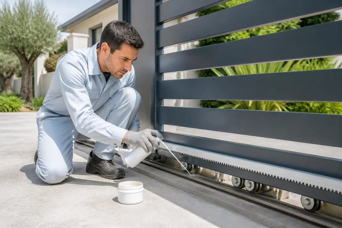 Comment graisser un portail électrique coulissant